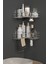 Krom Gümüş Yapışkanlı 2li Banyo Köşeliği Köşe Rafı Duş Şampuanlık Düzenleyici Organizer 2