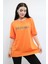 Bisiklet Yaka Oversize Tshirt Turuncu 2