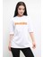 Bisiklet Yaka Oversize Tshirt Beyaz 1