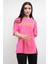 Bisiklet Yaka Oversize Tshirt Pembe 1
