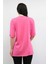 Bisiklet Yaka Oversize Tshirt Pembe 2