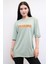 Bisiklet Yaka Oversize Tshirt Mint 1