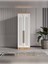 2 Kapaklı Aynalı Komple Mdf Ceviz Detaylı Beyaz Gardırop 206X70X55 Genç Ve Yatak Odası 3