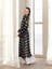 Qymos Prıve Qymos Noir Geometrik Desenli Siyah Şık & Zamansız Plaj ve Günlük Kimono Kaftan Pareo 1