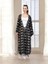 Qymos Prıve Qymos Noir Geometrik Desenli Siyah Şık & Zamansız Plaj ve Günlük Kimono Kaftan Pareo 4