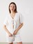 Yeni Sezon V Yaka Dokulu Onu Fiyonklu Muslin Bluz - S5QB37Z8 1