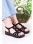 079-505 Fls Toka Detaylı Lastik Bağlı Kalın Taban Kadın Sandalet 1