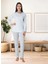 Dvina Effortt Lohusa Desenli Pijama Takımı Mavi - 3065 1
