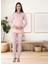 Dvina Effortt Lohusa Desenli Pijama Takımı Pembe - 3065 1