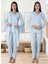 Dvina Effortt Lohusa Sabahlıklı Pijama Takımı Mavi - 3084 1