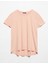 3471 Bisiklet Yaka Basic T-Shirt-Pudra 1