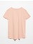3471 Bisiklet Yaka Basic T-Shirt-Pudra 2