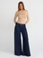71744 Paçası Dikişsiz Culotte Denim Pantolon-Lacivert 1