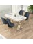 Lai Serisi 90X168 Lak Panel Rampla Gri Masa ve 4 Antrasit Sandalye Gold Ayak 1