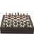 Orta Boy Metal Roma Satranç Takımı Antik ve Ceviz Desenli Sandıklı Mdf Tahtası (36X36X6 Cm.) 1
