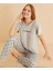 50107 Milan Kumaş Sıfır Yaka Pijama Takım 1