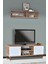Eva TV Sehpası Atlantik Çam Beyaz Renkli 2 Kapaklı Açık Raflı 130x50x36 Cm 1