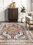 Vitage Mistik Etnik Desenli Eskitme Model Dokuma Taban Kilim 1
