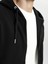 Erkek Kapüşonlu Sweatshirt Siyah Düz Desenli Orta Kalınlık Uzun Kollu 5
