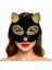 Bfs siyah Renk Gold Simli Süet Kaplama Kedi Maskesi 18X14 cm 4