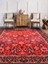 Kırmızı Desenli Etnik Eskitme Model Dokuma Taban Kilim 3