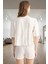 Kadın Yazlık Viskon Pijama Takımı Nakışlı Fiyonk Detaylı Rahat Trend Tasarım Modern Stil 3