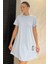 Kadın Bisiklet Yaka Arma Detaylı T-Shirt Elbise P-00003410 2
