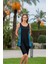 25170-4 Desenli Büyük Beden Omuzdan Askılı Lycra Kumaş Taytlı Tankini 1