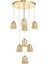 Venita 8 li Bal+Beyaz Çift Camlı Salon Oturma Odası Modern Sarkıt Avize - (Gold Kaplama) 1