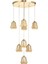 Venita 8 li Bal+Beyaz Çift Camlı Salon Oturma Odası Modern Sarkıt Avize - (Gold Kaplama) 2