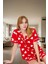 Yazlık %100 Pamuklu Pijama Takımı Kalpli Desenli Kısa Şort ve Gömlek Zarifane Tasarım 2
