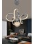 Kıvrım Tekli Fanus Top Simli Slikonlu Modern Oturma LED Avizesi 3