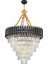Palmira 60 Cm'lik Kristal Taşlı Lüks Avize 6'lı - (siyah-gold) 4