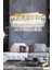 Linsa 70x30 Cm'lik Kristal Cam Taşlı Yemek Masası Üstü Lüks Avize - (sarı Yaldız) 1