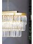 Linsa 70x30 Cm'lik Kristal Cam Taşlı Yemek Masası Üstü Lüks Avize - (sarı Yaldız) 6