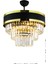 Dora 40 Cm'lik Gold Şeritli Kristal Taşlı Lüks Avize (SİYAH-GOLD) 6