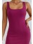 Kadın Askılı Kare Yaka Yandan Yırtmaçlı Midi Kaşkorse Elbise Pembe-2xl-3xl 2