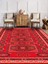 Vitage Etnik Kırmızı Desen Eskitme Model Dokuma Taban Kilim 3