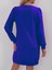 Kadın Uzun Kollu Bisiklet Yaka Iki Iplik Elbise Mavi-2xl-3xl 4