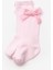 Pembe Kadife Fiyonklu Kız Çocuk Çorap 1