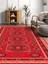 Vitage Etnik Kırmızı Desen Eskitme Model Dokuma Taban Kilim 2