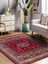 Kırmızı Etnik Göbekli Eskitme Model Dokuma Taban Kilim 1