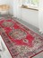 Vitage Kırmızı Göbekli Klasik Eskitme Model Dokuma Taban Kilim 4