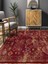 Vitage Kırmızı Etnik Desen Eskitme Model Dokuma Taban Kilim 3