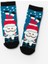 Mavi Noel Baba Desenli Kız Çocuk Yılbaşı Çorap 1