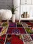 Vitage Etnik Kırmızı Desen Eskitme Model Dokuma Taban Kilim 3