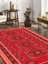 Vitage Etnik Kırmızı Desen Eskitme Model Dokuma Taban Kilim 1