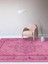 Vitage Pembe Etnik Desen Eskitme Model Dokuma Taban Kilim 3