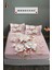 %100 Pamuk Lastikli Çarşaf Özel Tasarım 5d Dijital 60 Tel Pink Pearls 1
