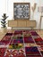 Vitage Etnik Kırmızı Desen Eskitme Model Dokuma Taban Kilim 2